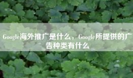 Google海外推广是什么，Google所提供的广告种类有什么