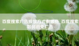 百度搜索广告投放方式有哪些_百度搜索如何避免广告
