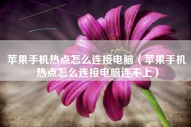 苹果手机热点怎么连接电脑（苹果手机热点怎么连接电脑连不上）